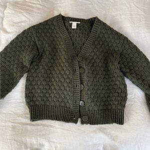Monki Dark Green Textured Cardigan